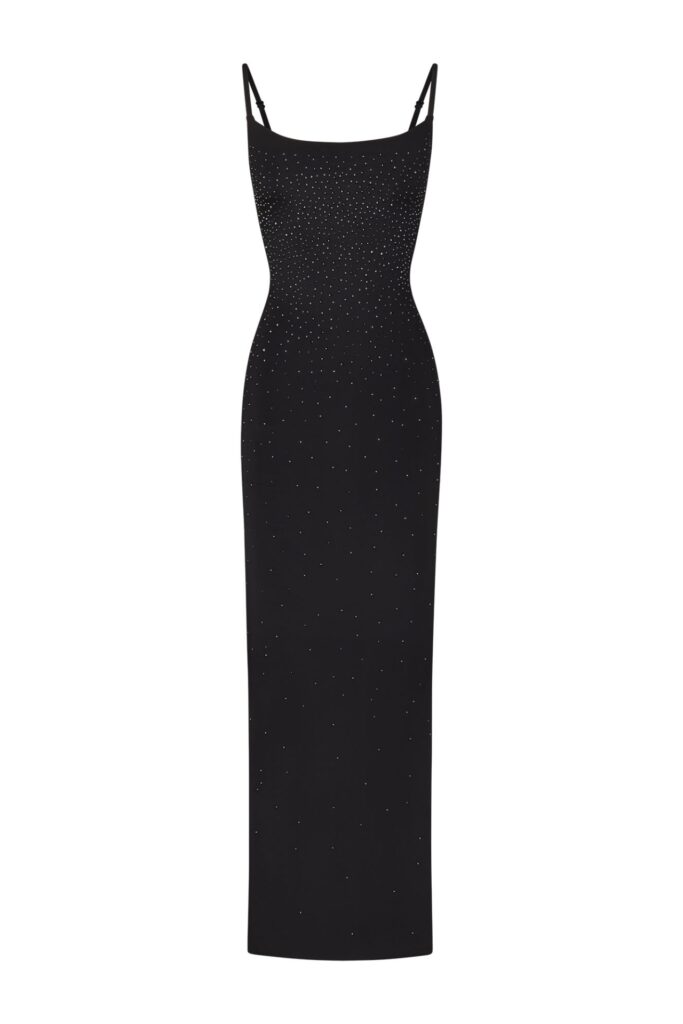 Swarovski x Skims Freisteller Kleid schwarz